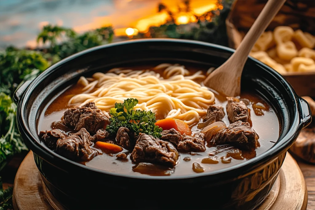 Slow Cooker Beef and Noodles