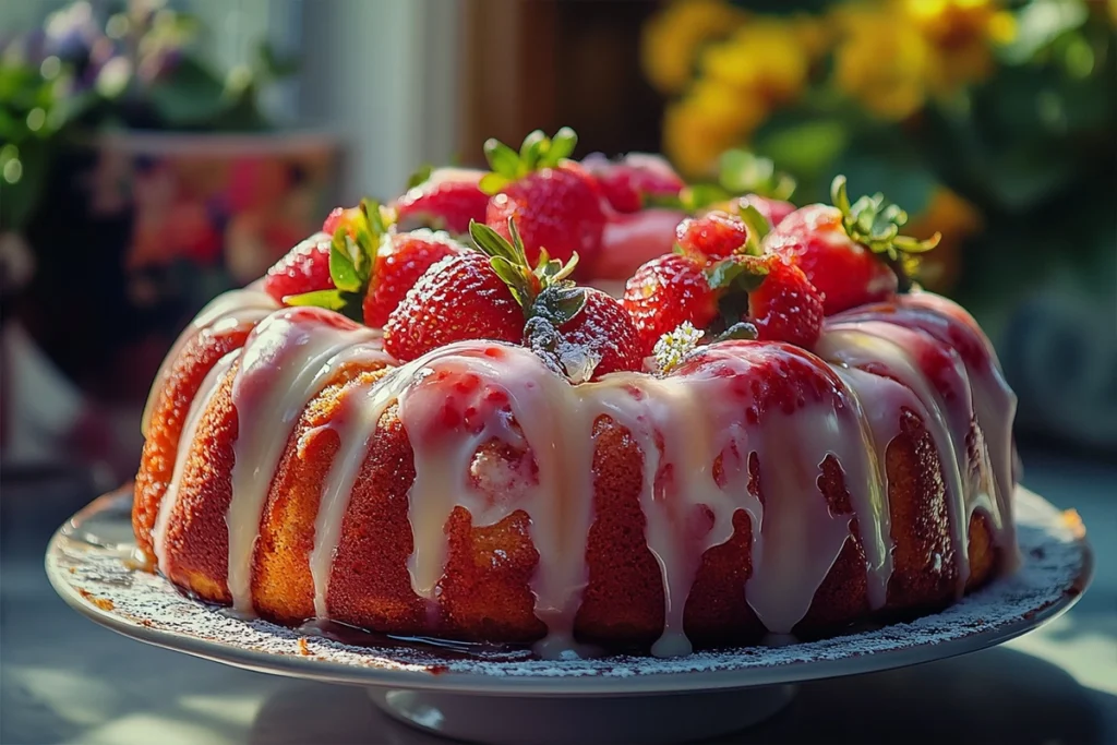 Strawberry Honey Bun Cake